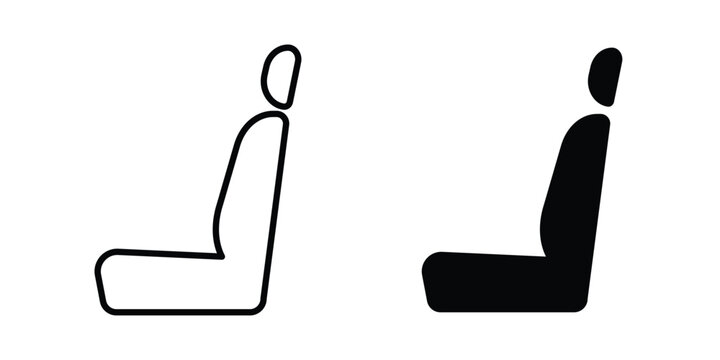 Car seat icon vector. Simple flat symbol. editable strokes
