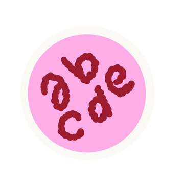 pink abjad design abcde