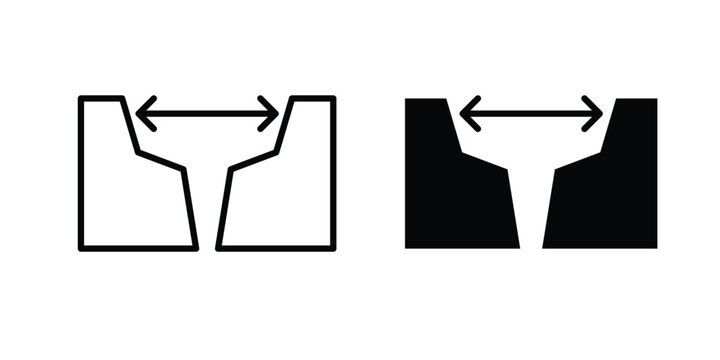 Gap icon vector. Simple flat symbol. editable strokes