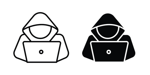 Hacker icon vector. Simple flat symbol. editable strokes © Annimo