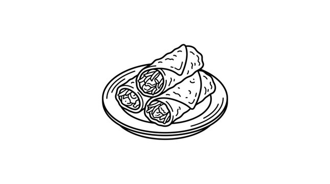 Three crispy spring rolls served on a small plate.