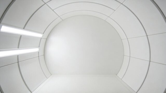 Clean white pod interior with integrated ambient lighting st