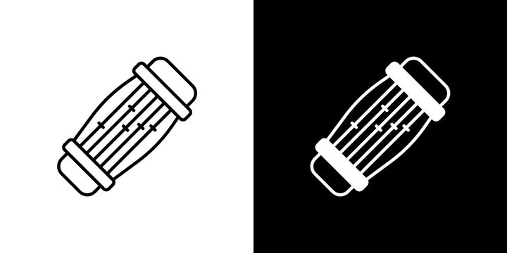 black and white illustration of zither icon