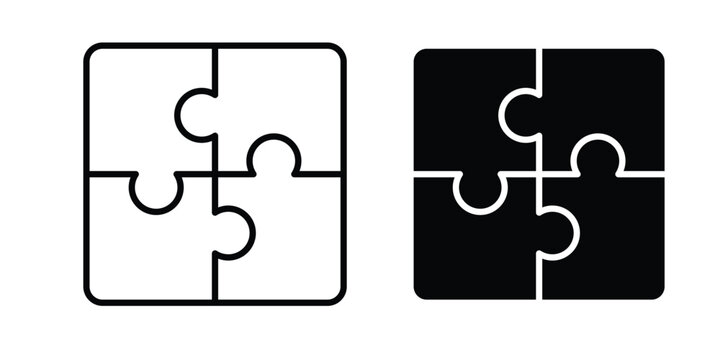 Puzzle icon vector. Simple flat symbol. editable strokes