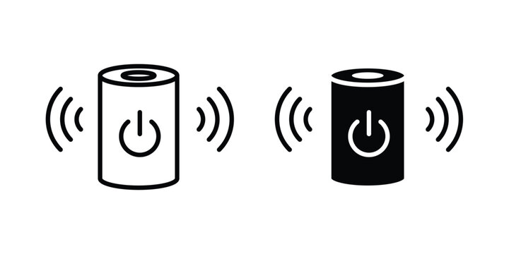 Smart speaker icon vector. Simple flat symbol. editable strokes