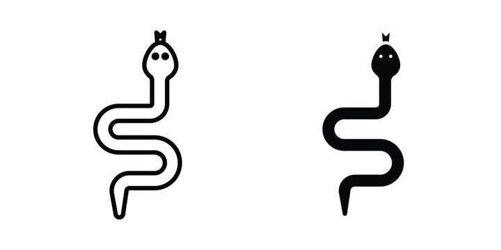 Snake icon vector. Simple flat symbol. editable strokes