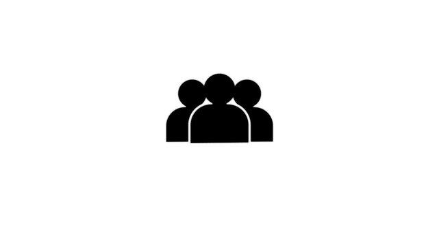 A group Business team of people connecting icon, Animated icon on transparent background, alpha channel included.