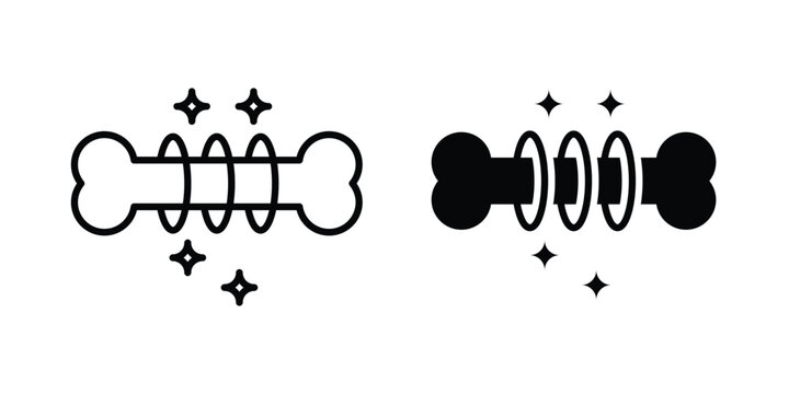 Strong healthy bones icon vector. Simple flat symbol. editable strokes