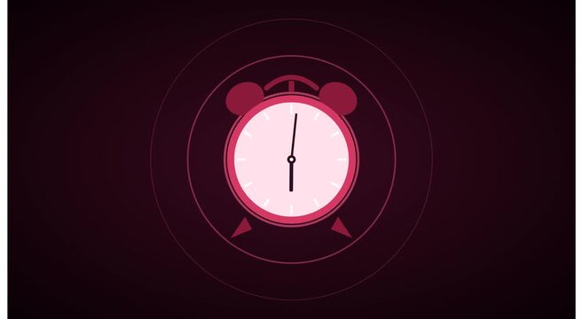 Animated alarm clock ticking fast motion concept animation