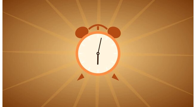 Animated alarm clock ticking time concept motion animation