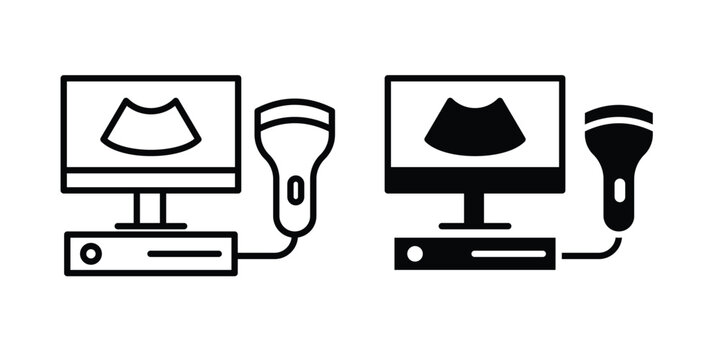 Ultrasonography icon vector. Simple flat symbol. editable strokes