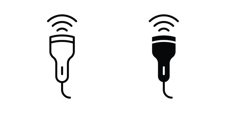 Ultrasound icon vector. Simple flat symbol. editable strokes