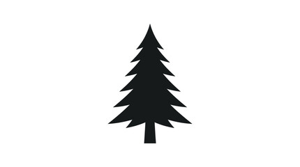 Pine tree stands as a classic symbol of nature with its sharp needles and triangular evergreen form. © yanto