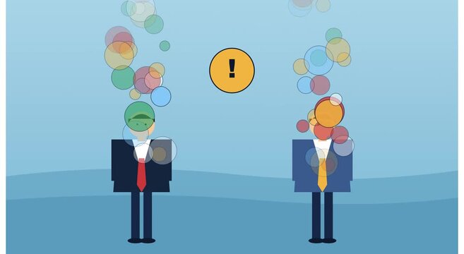 Business communication concept: animated discussion animation