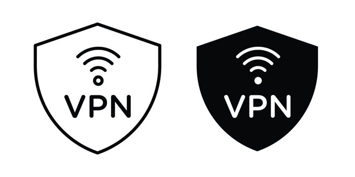 Vpn icon vector. Simple flat symbol. editable strokes