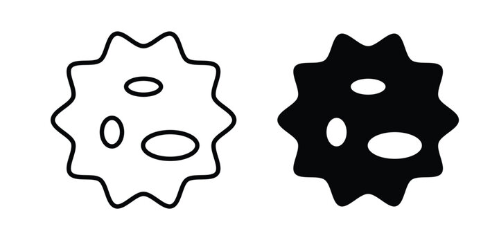 White blood cell icon vector. Simple flat symbol. editable strokes