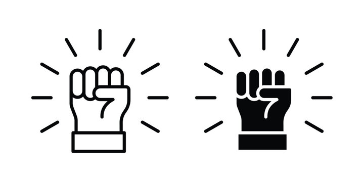 Will power icon vector. Simple flat symbol. editable strokes