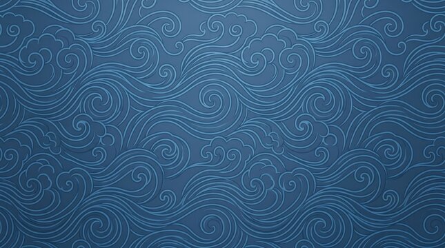 Traditional blue wave korean pattern background with traditional background abstract oriental