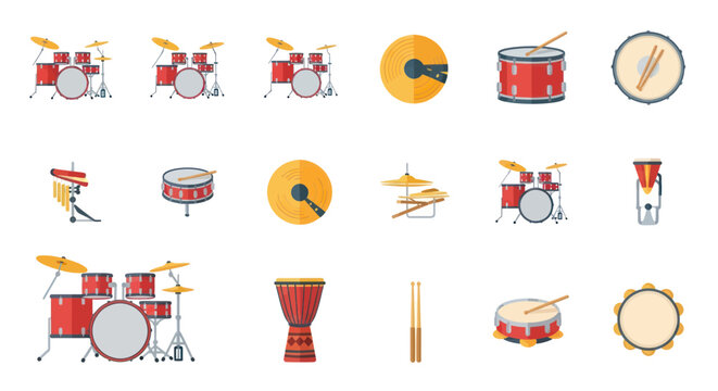 Drums and percussion musical instruments 1.