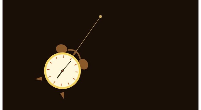 Pendulum alarm clock swinging motion animation time