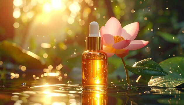 Golden serum with lotus