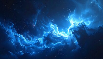 Fototapeta premium Electric blue cosmic wave background texture.