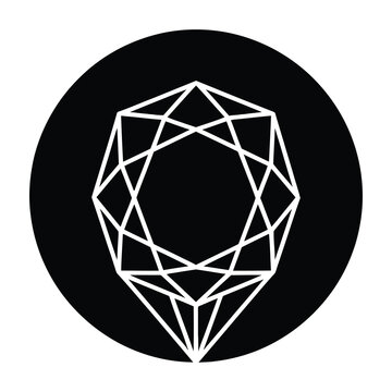 White diamond outline on black background