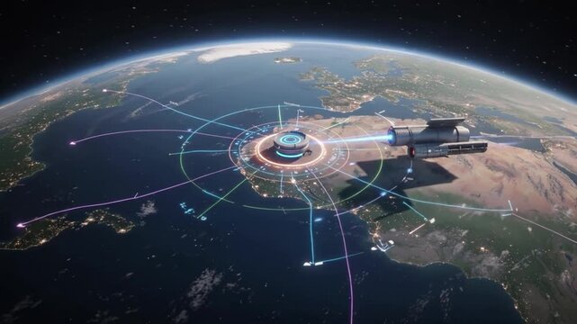 A clean energy concept connects space power to Earth demand