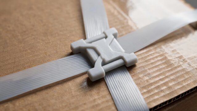 Parcel Strap Buckle On Carton
