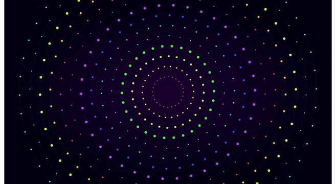 Rainbow circular pulse abstract animation background motion