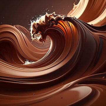 Chocolate wave dessert liquid motion.