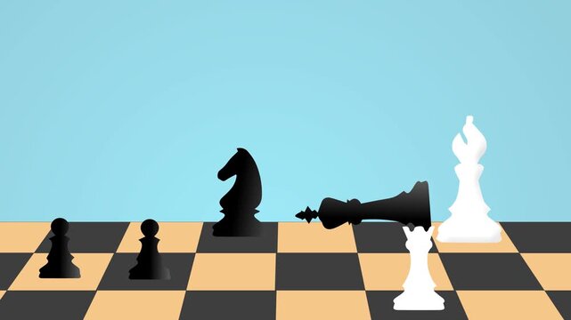 chess game with copy space for celebration. game of strategy and intellect motion graphic