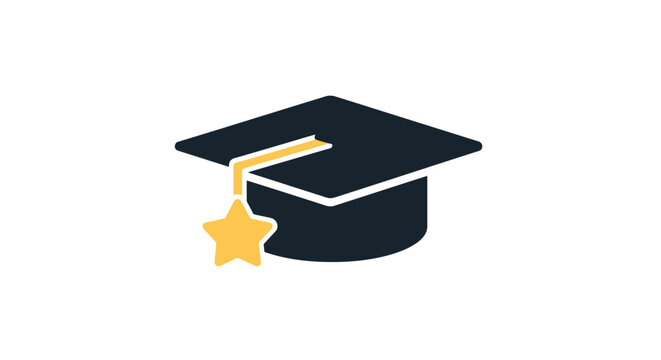 Graduation Cap Icon Symbol Education.