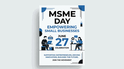 Fototapeta premium MSME Day Poster: Empowering Small Businesses, Driving Innovation, June 27 Celebration