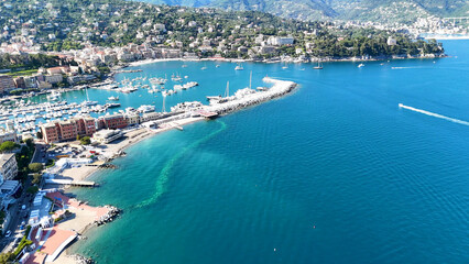 Fototapeta premium Aerial View of Santa Margherita Ligure Harbor and Coastal Architecture