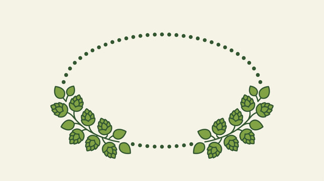 Beer Hops Decorative Oval Frame Brewing Vector Illustration