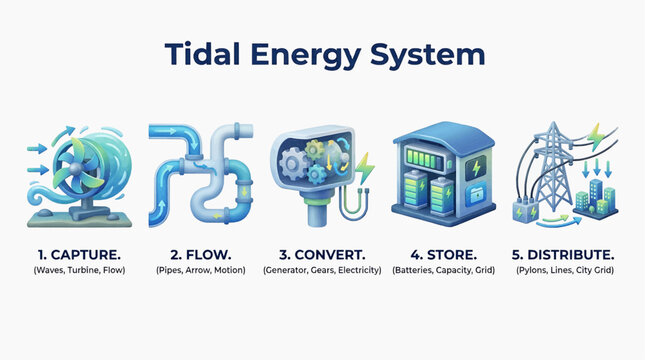 Tidal Energy System Converts Ocean Flow to Electricity for Distribution Globally
