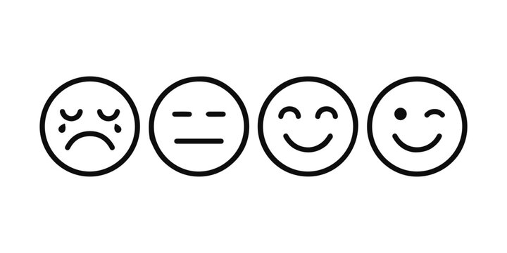 Four simple emotion face icons