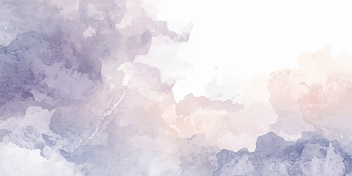 Abstract Blue Watercolor Cloud Background with Soft Sky Texture and Artistic Paint Effect