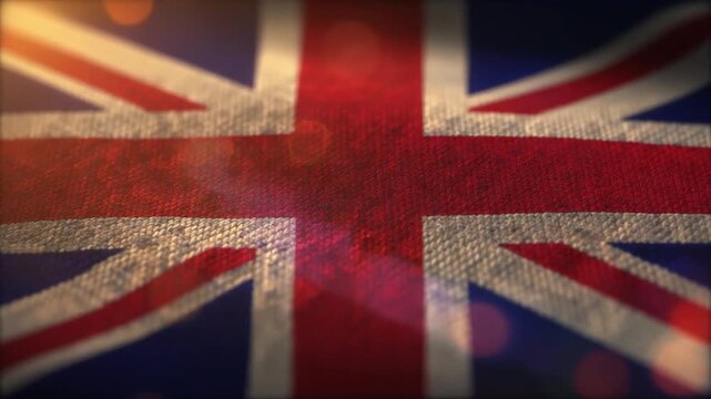 United Kingdom flag with light effects.