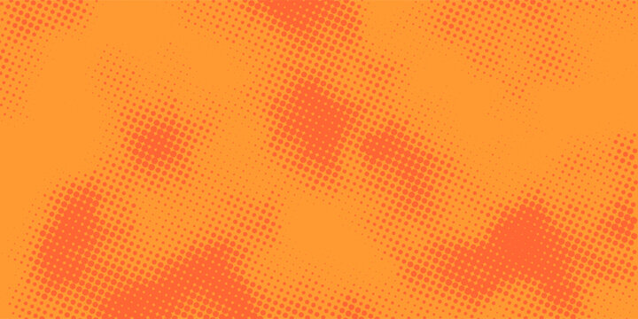 Bright orange comic book backdrop featuring classic halftone patterns and dynamic pop art aesthetics for marketing, social media, and creative design projects.