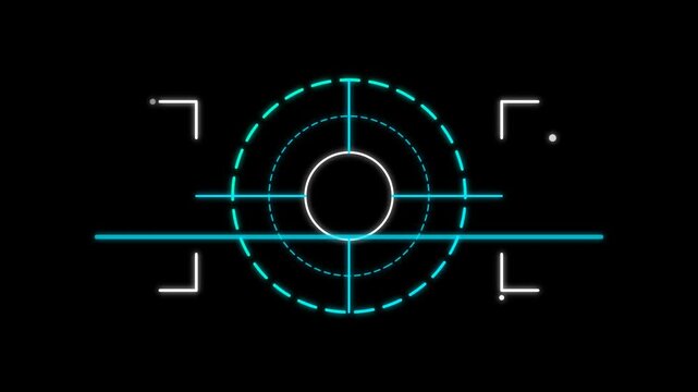 Blue futuristic digital hud target scope icon