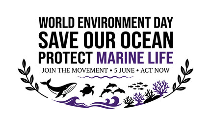 World Environment Day Save Ocean Protect Marine Life Poster © Minggu