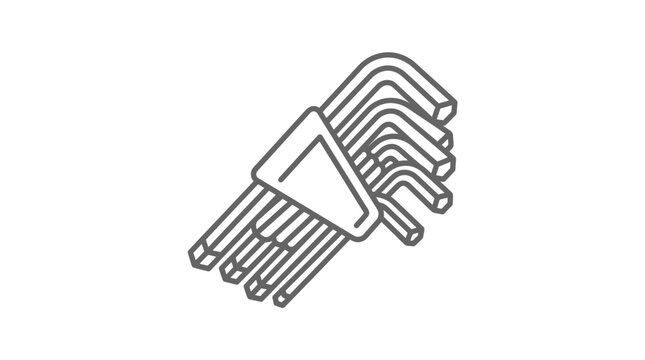 Set of L-shaped hex keys for mechanical repairs