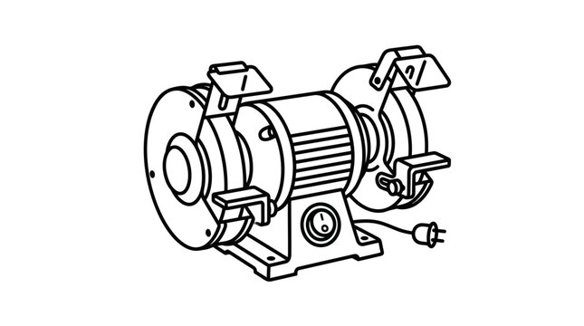 Electric bench grinder machine outline for industrial use.