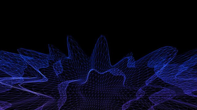 cybernetic wireframe topography