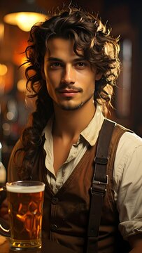 Man with ale in pub