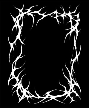 Thorn Inspired Organic Frame Border with Dark Gothic Structure and Sharp Decorative Lines