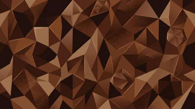 Geometric, Brown, Polyhedron, Mosaic Background, Abstract Pattern