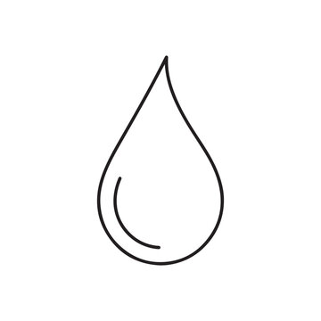 Fresh water droplet simple line simple black line teardrop shape